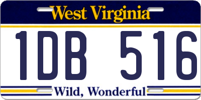 WV license plate 1DB516