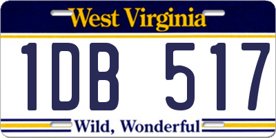 WV license plate 1DB517