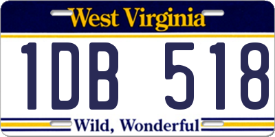 WV license plate 1DB518