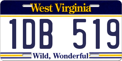 WV license plate 1DB519