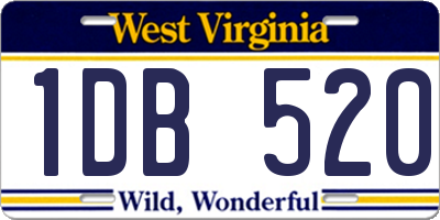 WV license plate 1DB520