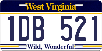 WV license plate 1DB521
