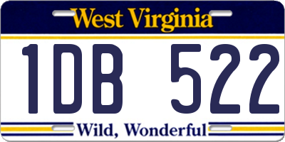 WV license plate 1DB522