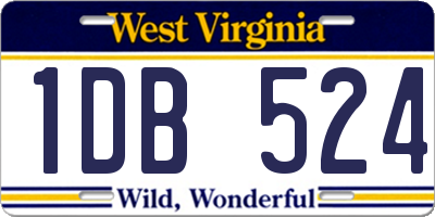 WV license plate 1DB524