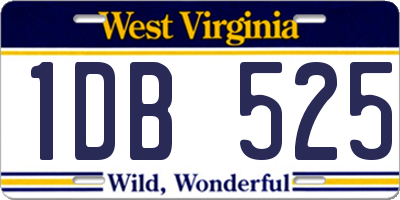 WV license plate 1DB525