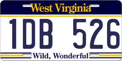 WV license plate 1DB526