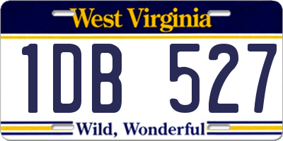 WV license plate 1DB527