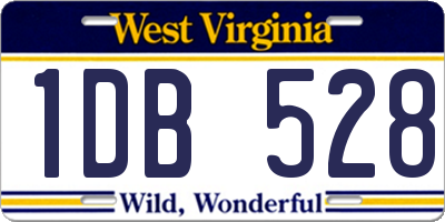 WV license plate 1DB528