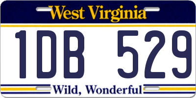 WV license plate 1DB529