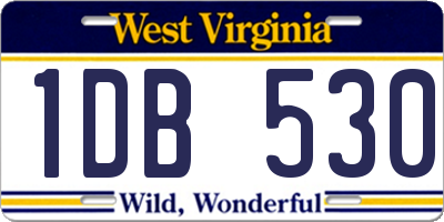 WV license plate 1DB530