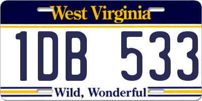 WV license plate 1DB533