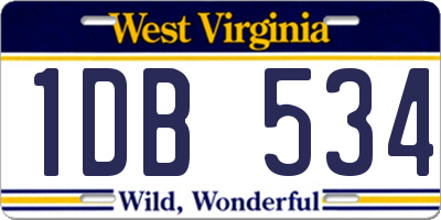 WV license plate 1DB534