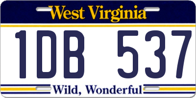 WV license plate 1DB537
