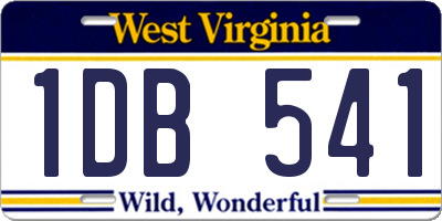 WV license plate 1DB541
