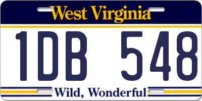 WV license plate 1DB548