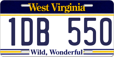 WV license plate 1DB550