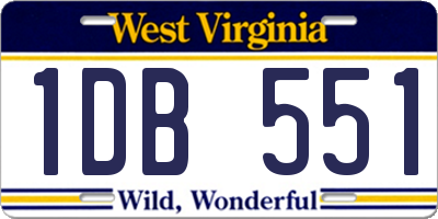 WV license plate 1DB551