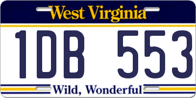 WV license plate 1DB553