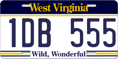 WV license plate 1DB555