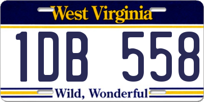 WV license plate 1DB558