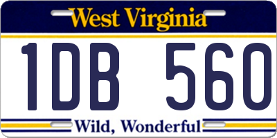 WV license plate 1DB560