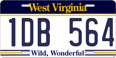 WV license plate 1DB564