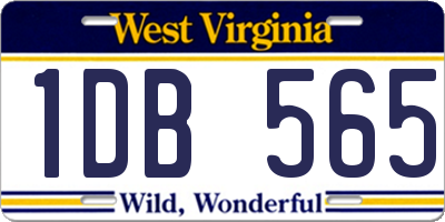 WV license plate 1DB565