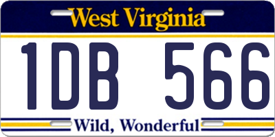 WV license plate 1DB566