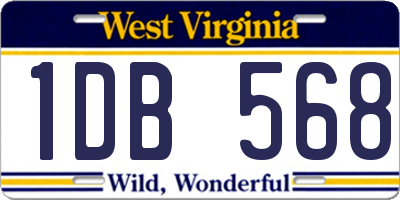 WV license plate 1DB568