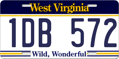 WV license plate 1DB572