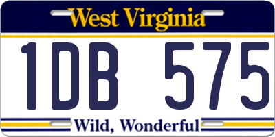 WV license plate 1DB575