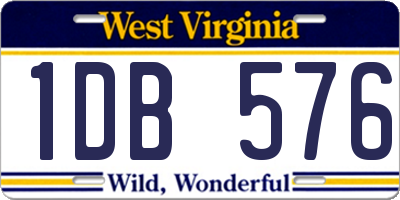 WV license plate 1DB576