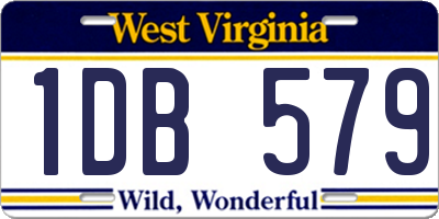 WV license plate 1DB579