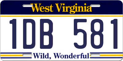 WV license plate 1DB581