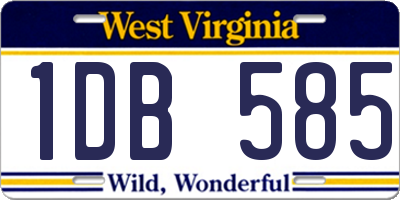 WV license plate 1DB585