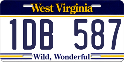 WV license plate 1DB587