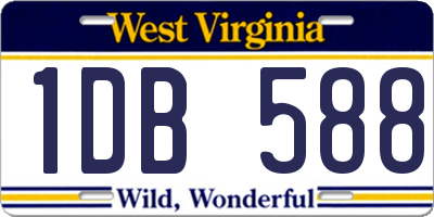 WV license plate 1DB588