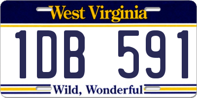 WV license plate 1DB591