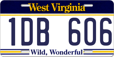 WV license plate 1DB606