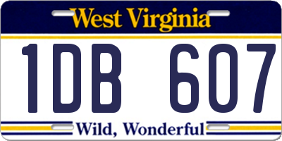 WV license plate 1DB607