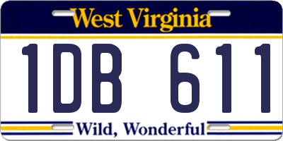 WV license plate 1DB611