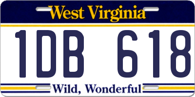 WV license plate 1DB618
