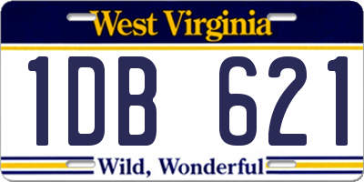 WV license plate 1DB621