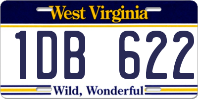WV license plate 1DB622