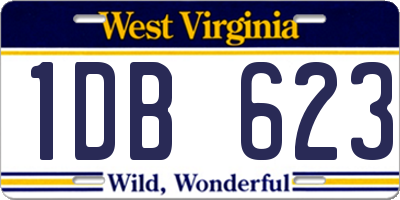 WV license plate 1DB623