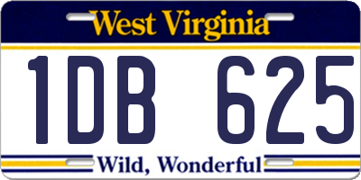 WV license plate 1DB625