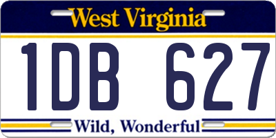 WV license plate 1DB627