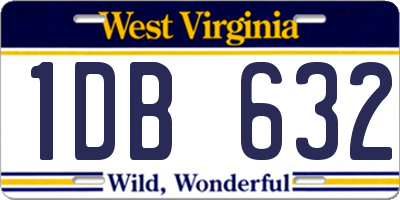 WV license plate 1DB632
