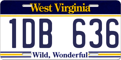 WV license plate 1DB636