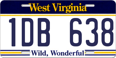 WV license plate 1DB638